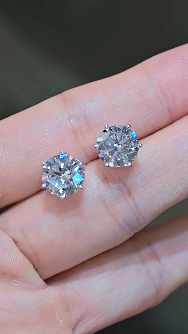 Пусеты «Круг», 2 × 3 ct — фото 1