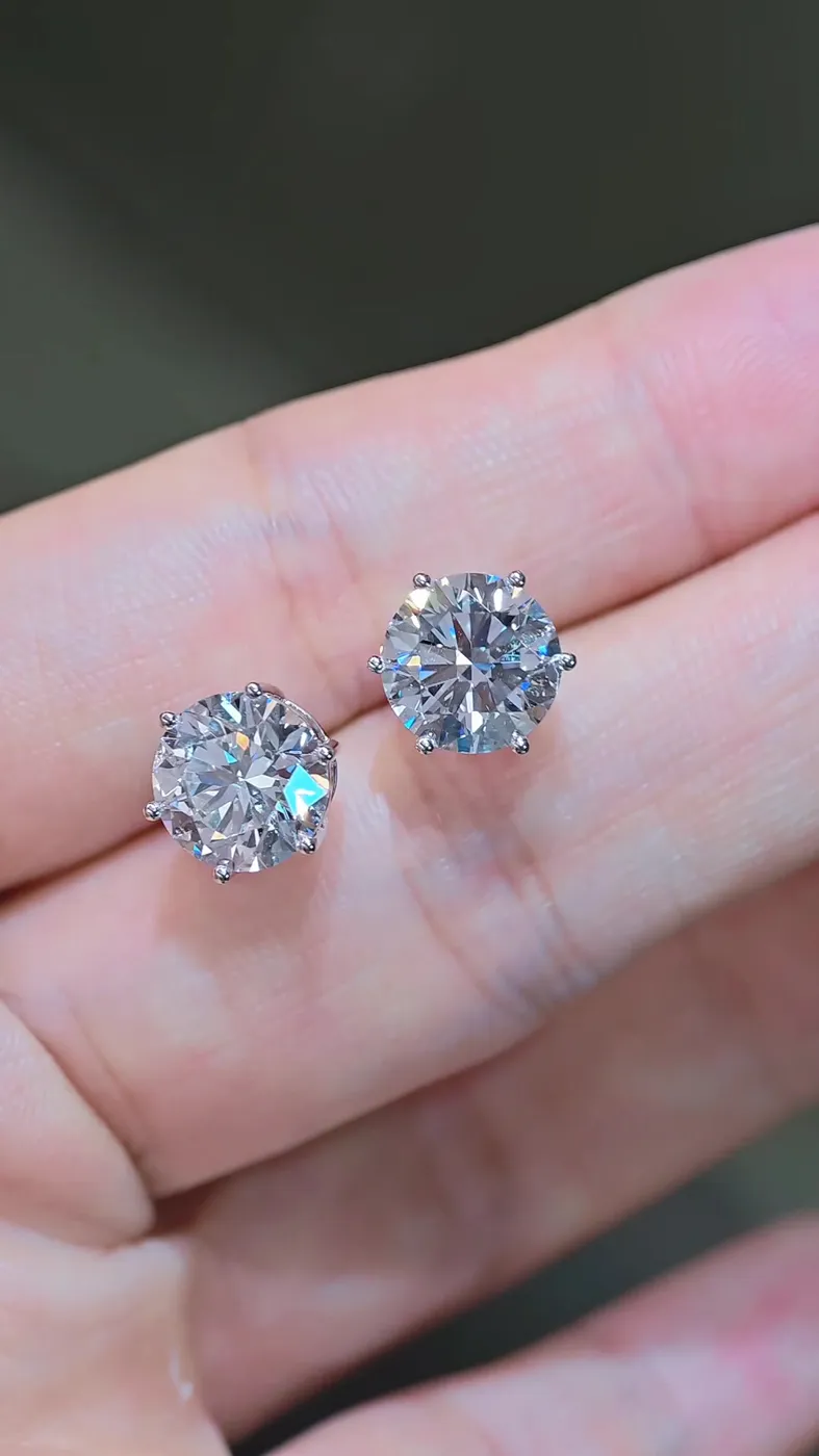 Пусеты «Круг», 2 × 3 ct — фото 2