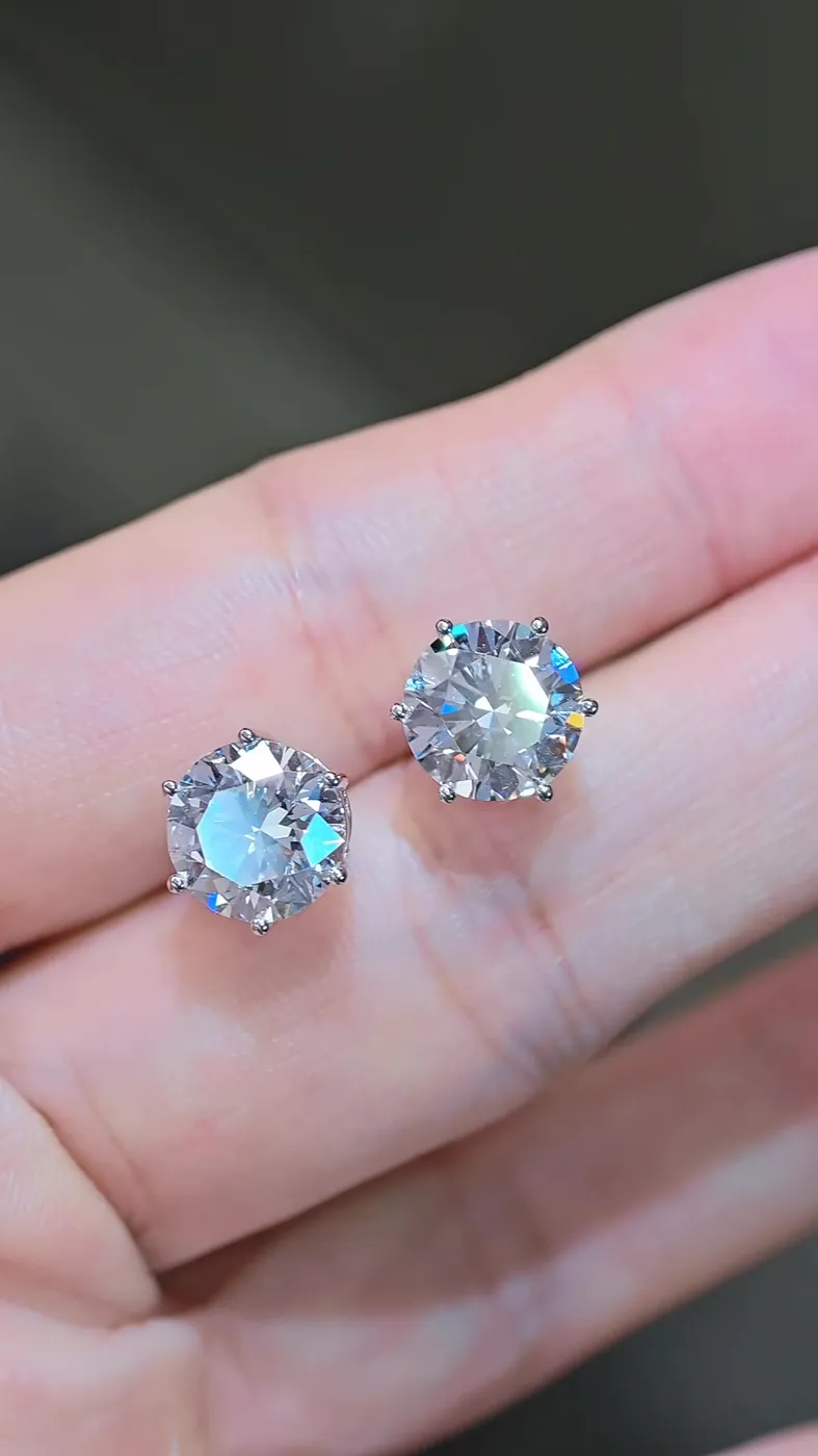 Пусеты «Круг», 2 × 3 ct — фото 3