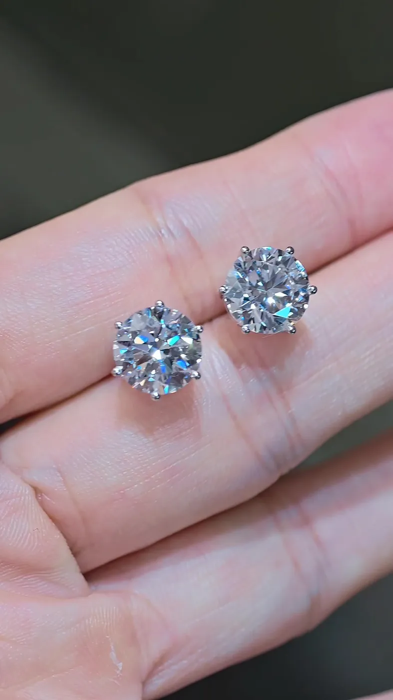 Пусеты «Круг», 2 × 3 ct — фото 4