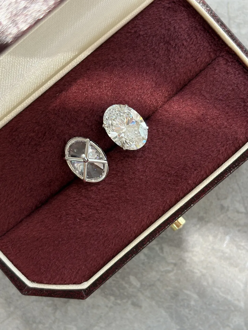 Пусеты «Овал», 2 × 3 ct — фото 1
