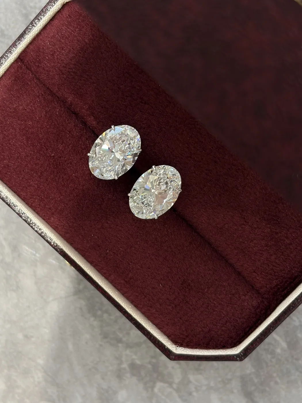 Пусеты «Овал», 2 × 3 ct — фото 2