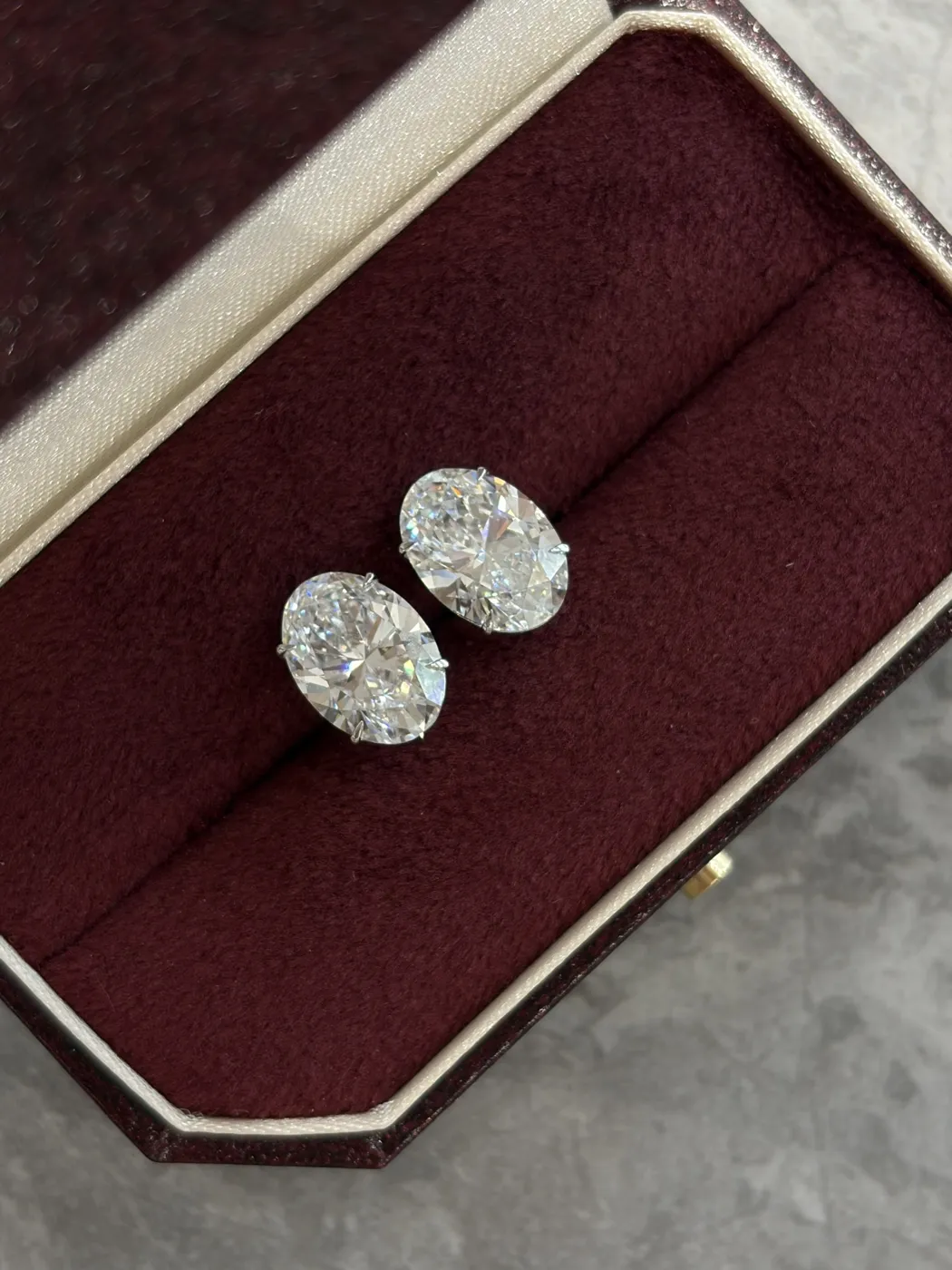 Пусеты «Овал», 2 × 3 ct — фото 3