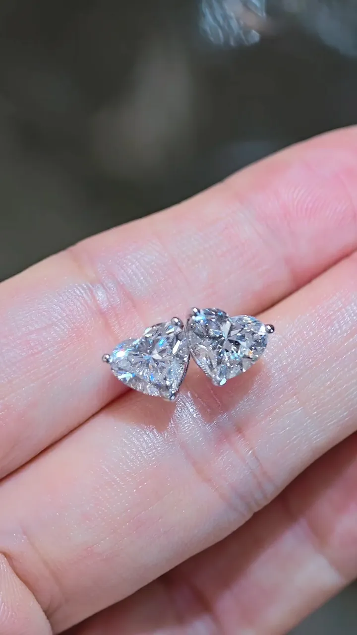 Пусеты «Сердце», 2 × 2 ct — фото 1