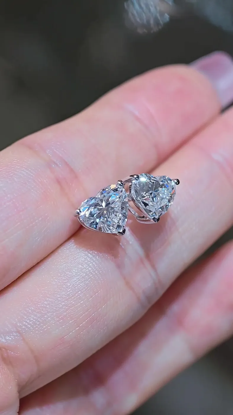 Пусеты «Сердце», 2 × 2 ct — фото 2