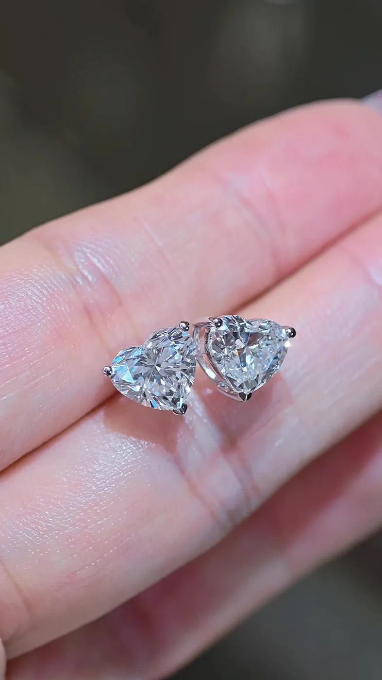 Пусеты «Сердце», 2 × 2 ct — фото 3