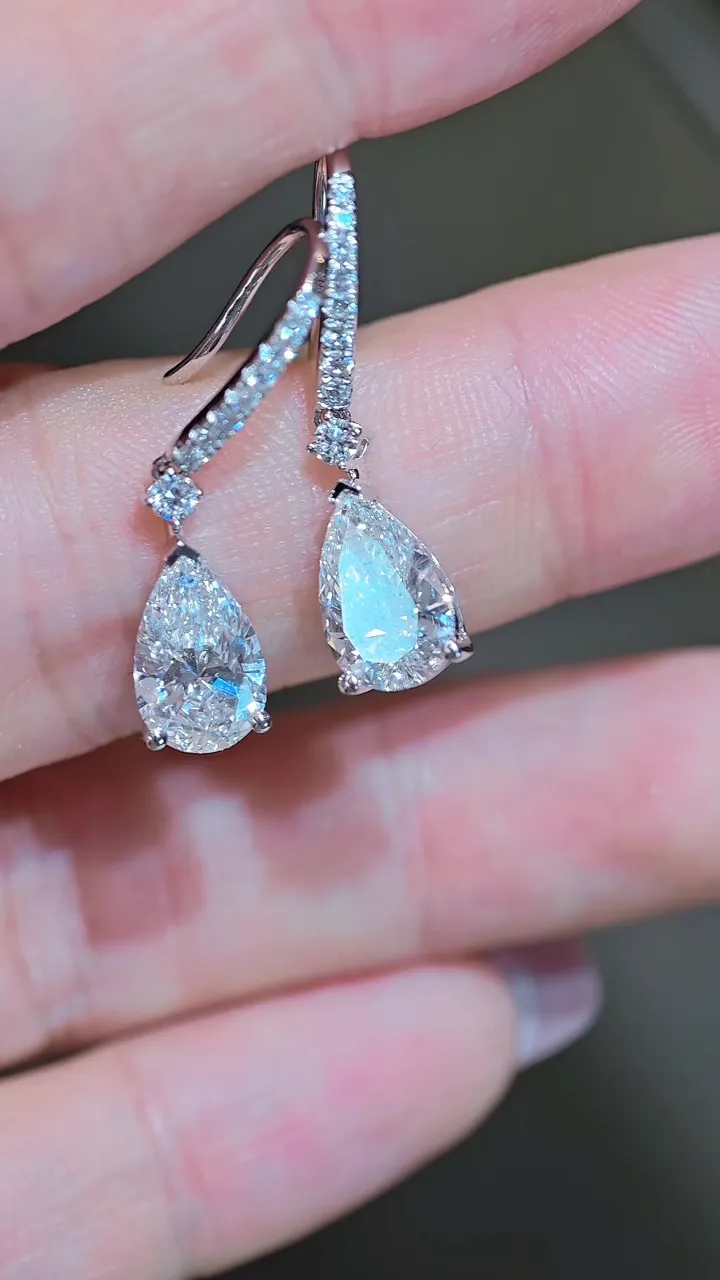 Серьги-подвески «Груша», 3 ct — фото 1