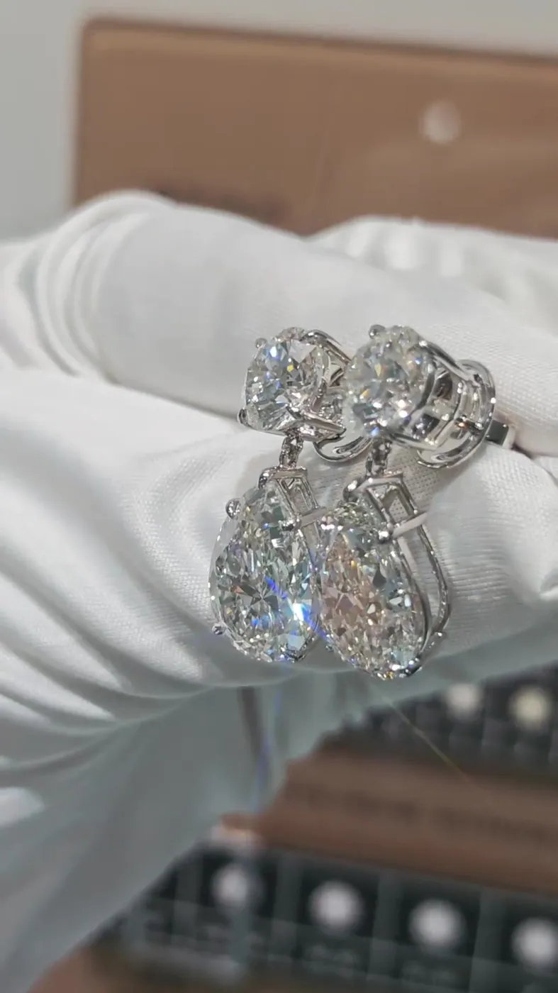 Серьги-подвески «Круг и груша», 20 ct — фото 3