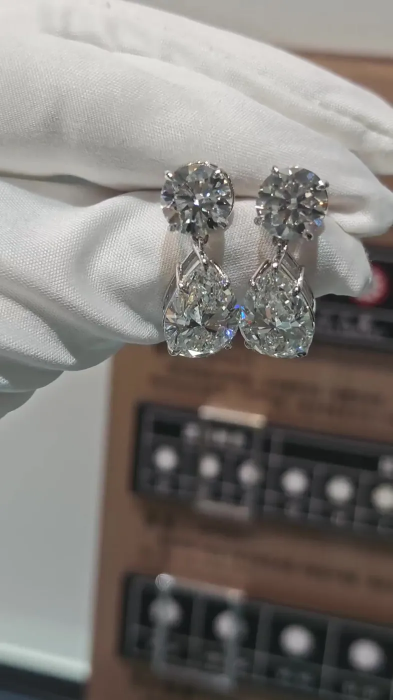 Серьги-подвески «Круг и груша», 20 ct — фото 4