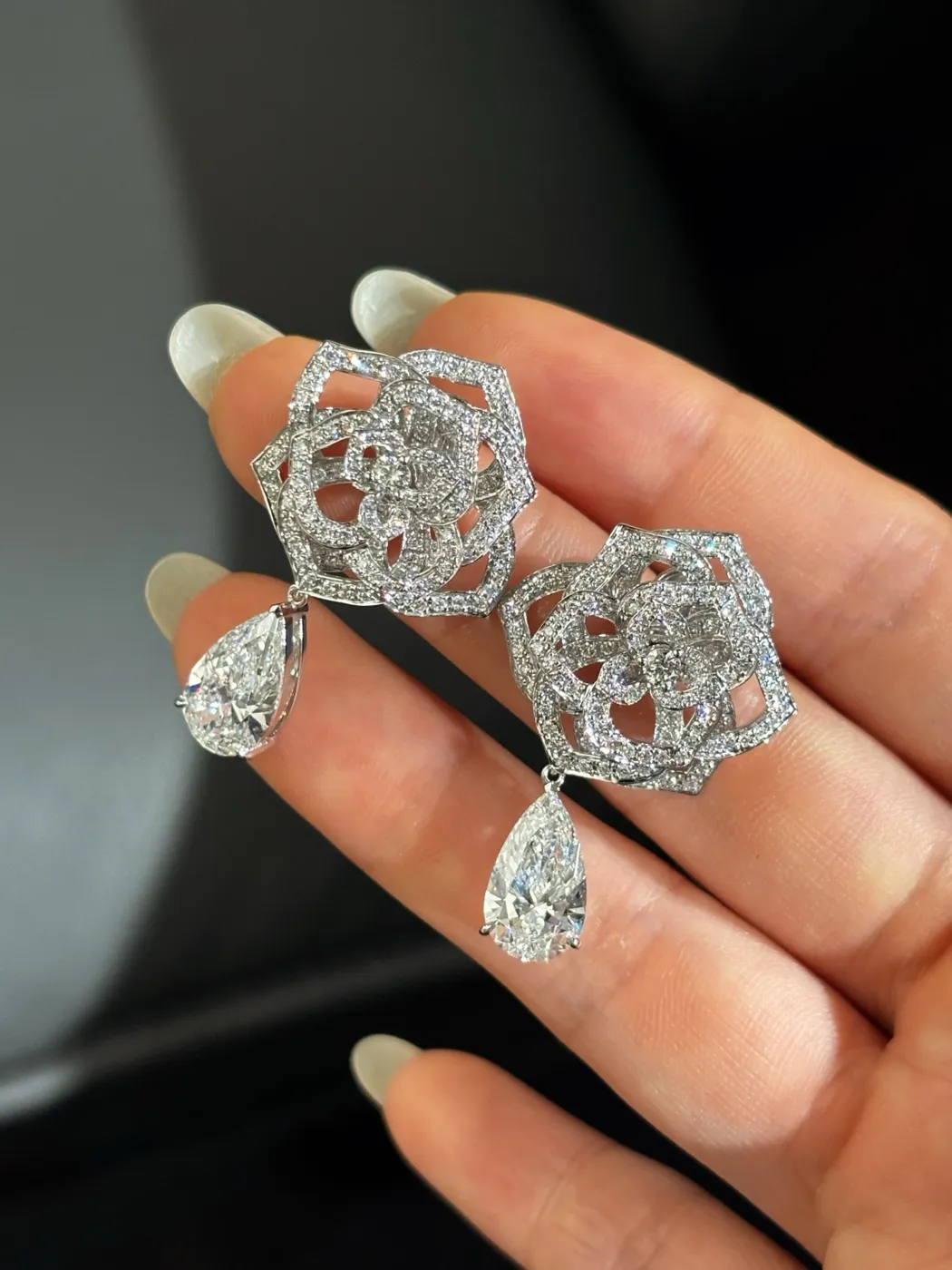 Серьги-цветы с подвеской «Груша» — фото 2